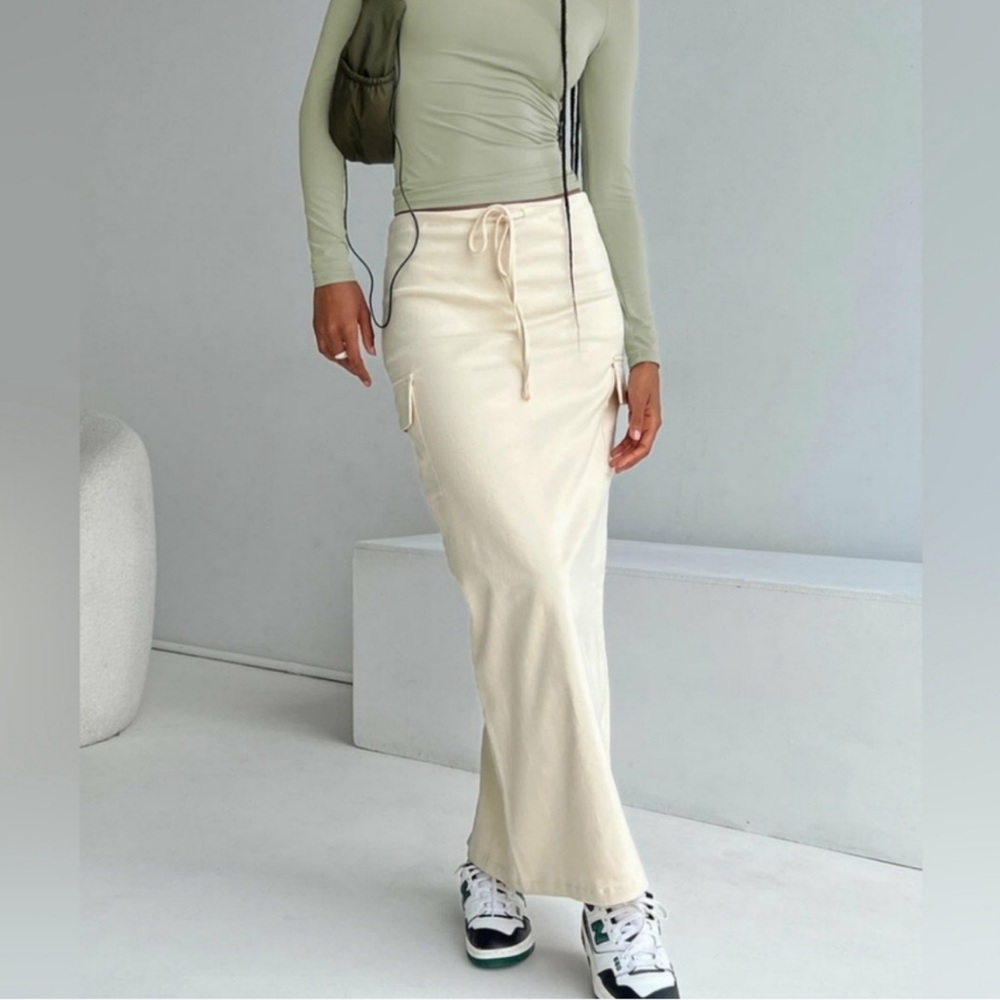 Princess Polly My Girl Maxi Skirt Cream 2
